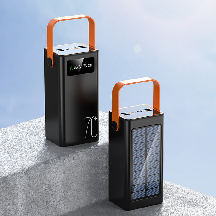Portable solar charger with multifunctional LED display Bowlift