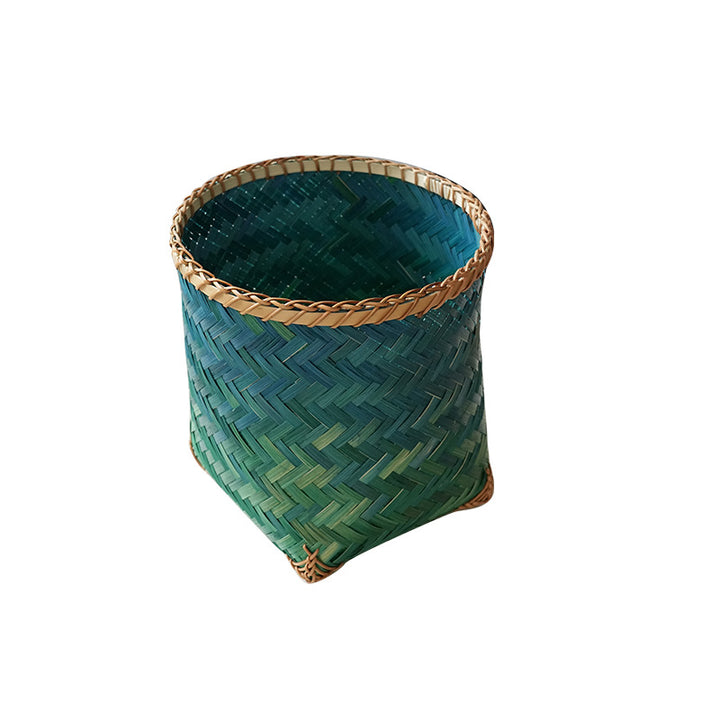 Women's square storage basket made of handwoven natural material Bowlift