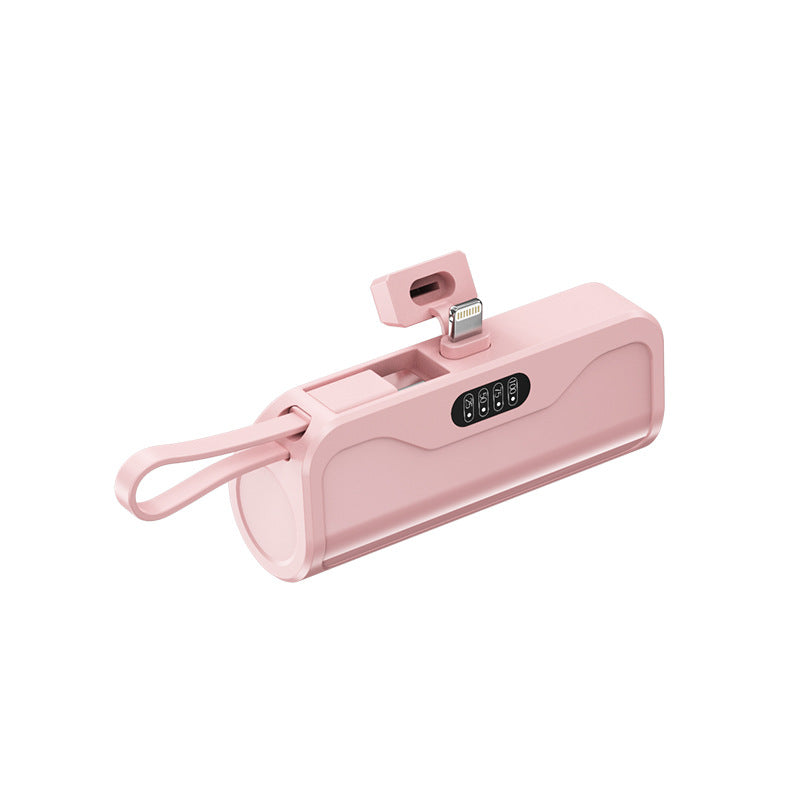 Portable power bank with integrated charging cable and automatic charging detection Bowlift