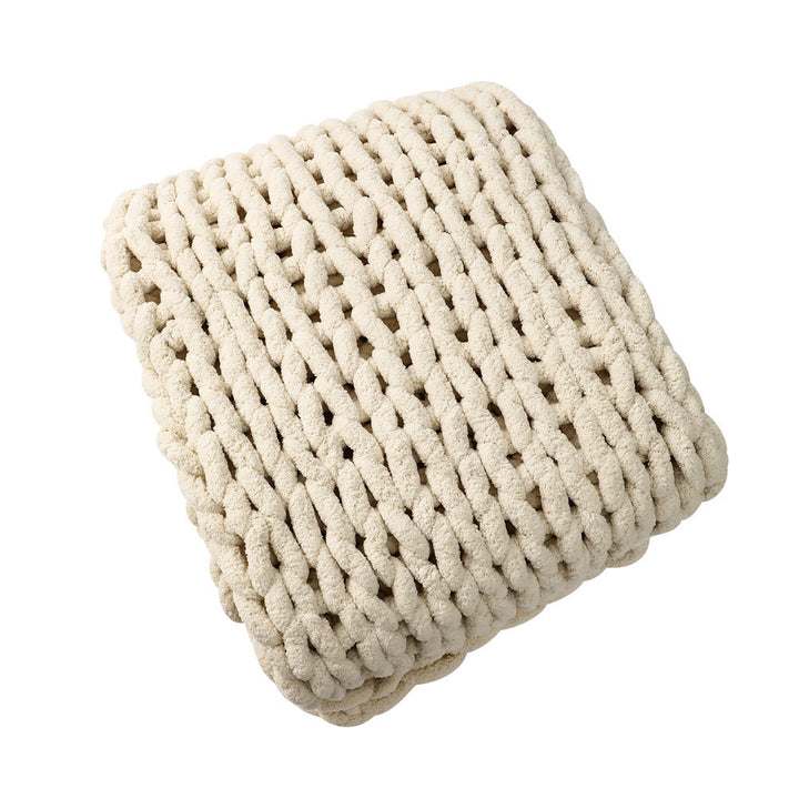 Handcrafted Chunky Knit Ultra-Soft Chenille Throw Blanket Bowlift