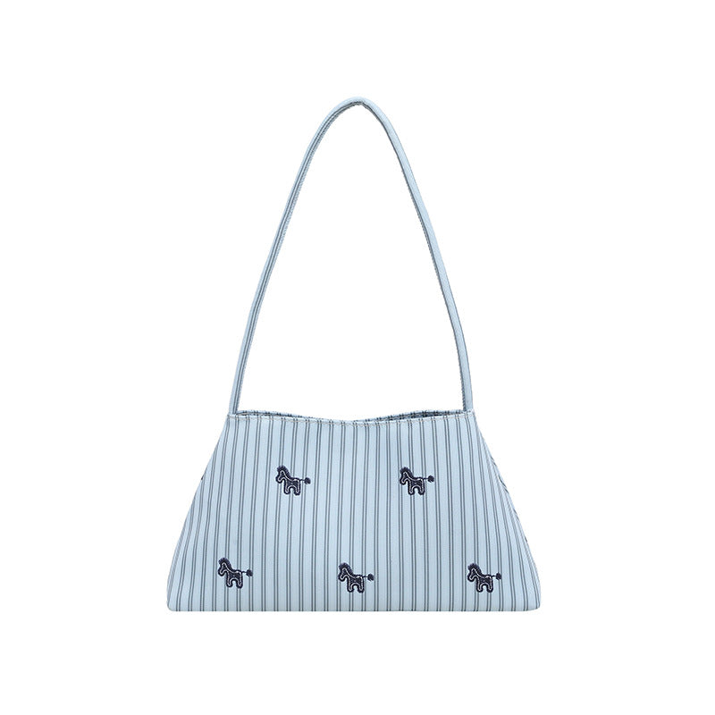 WoChic Embroidered Striped Shoulder Bag Bowlift