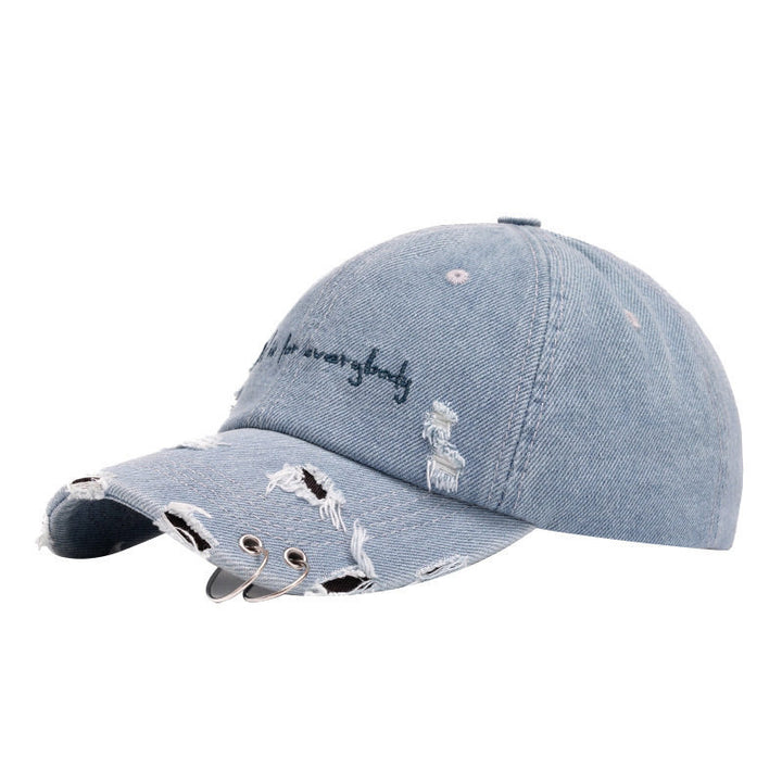 Unisex Distressed Sun Protection Cap Bowlift