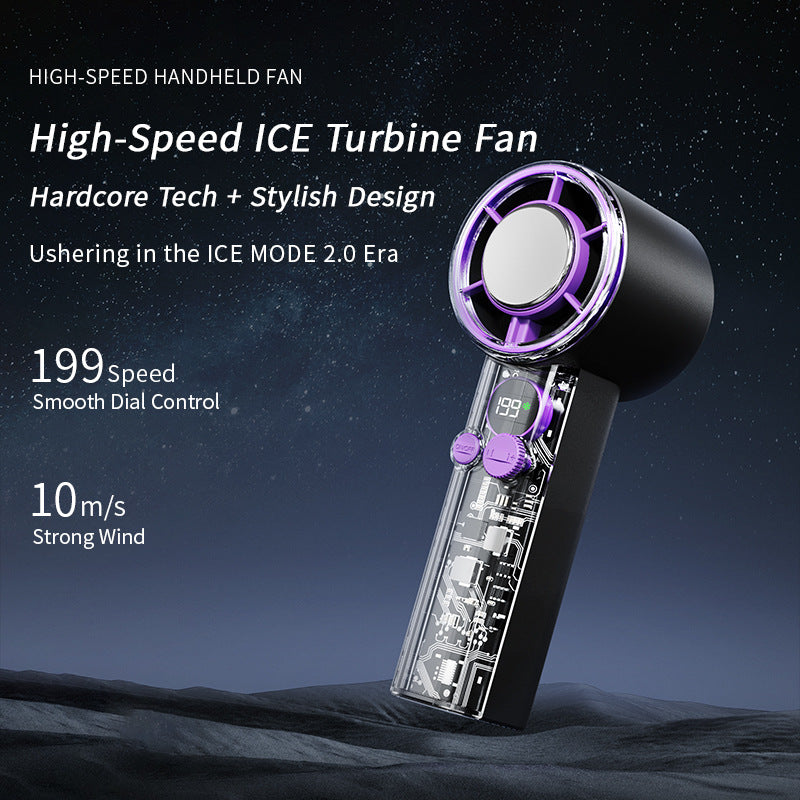Ladies portable hand fan with digital temperature display Bowlift