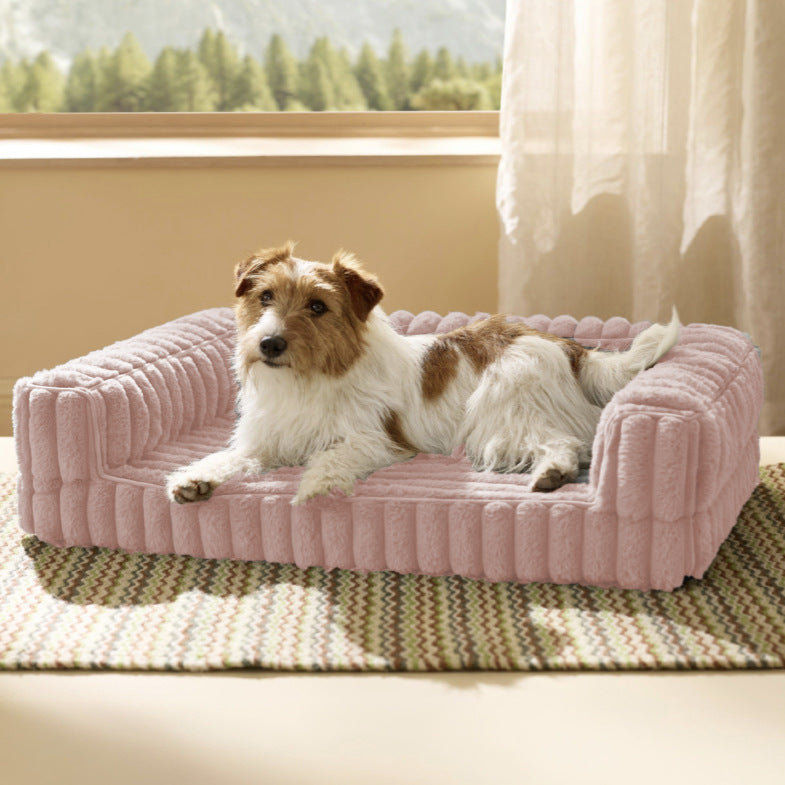 Cozy Textured  Lounge Bed  Dog Bed