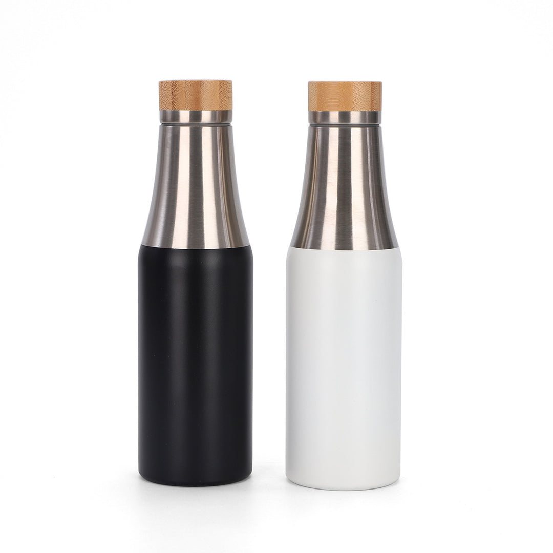 Women's stainless steel insulated drinking bottle with bamboo lid Bowlift