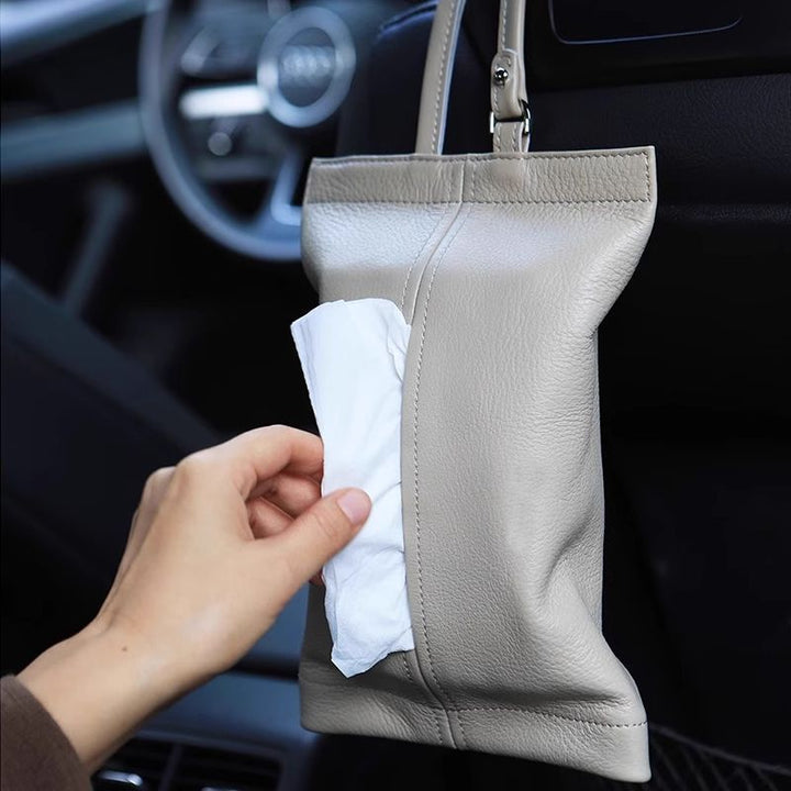 Stylish Leather Tissue Holder Bowlift