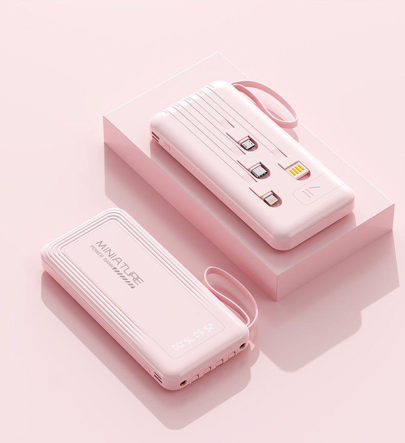 Mini power bank with integrated multifunction charging cable Bowlift