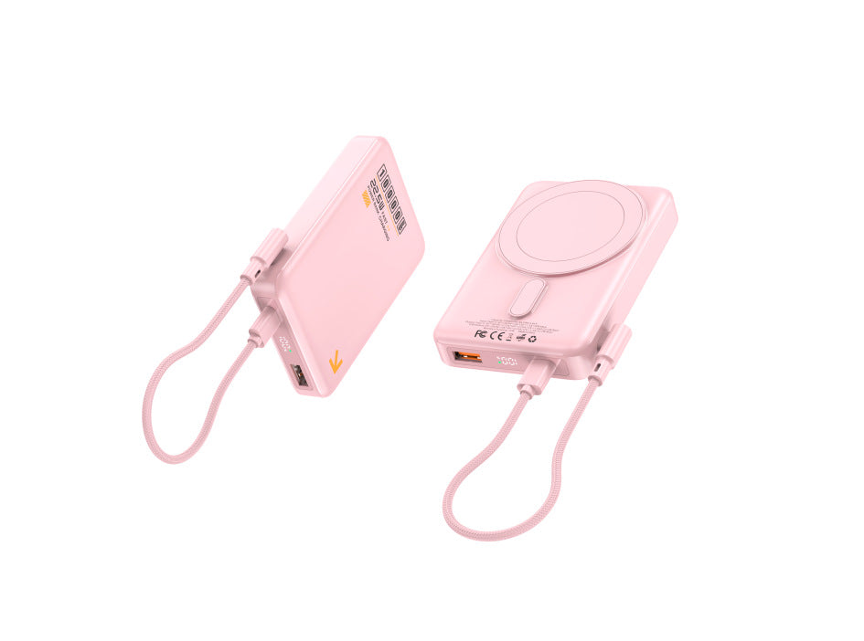 Portable power bank with inductive fast charging function and LED display Bowlift