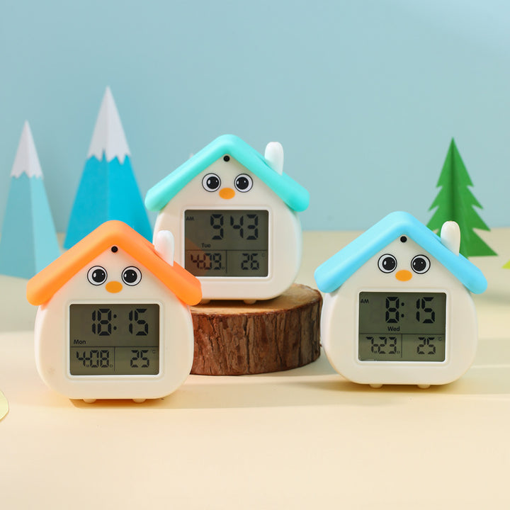 Digital Alarm Clock in Cute House Design Bowlift