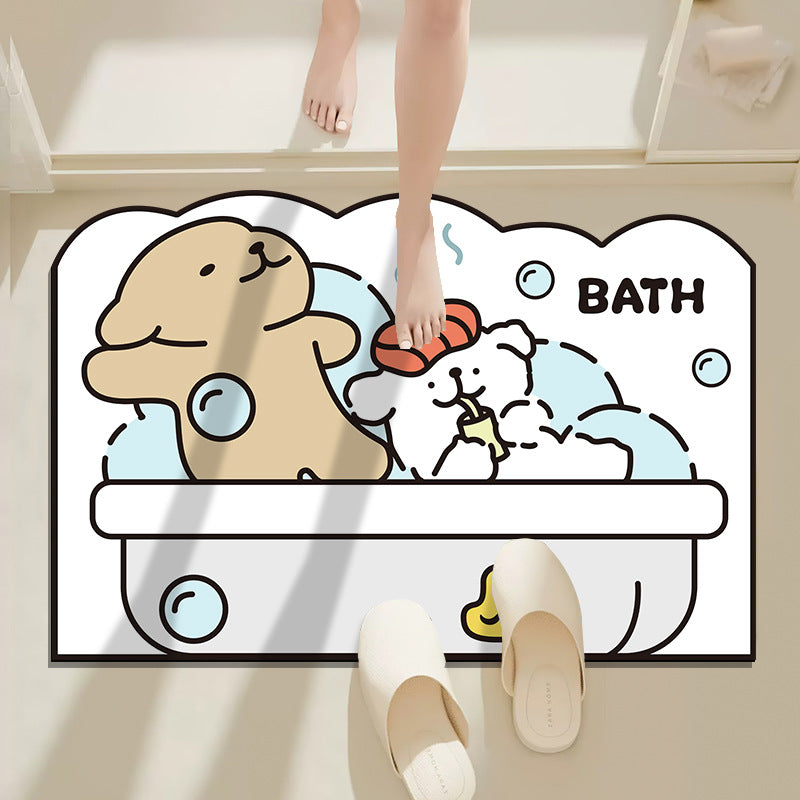 Cartoon Animal Design Bath Mat Bowlift