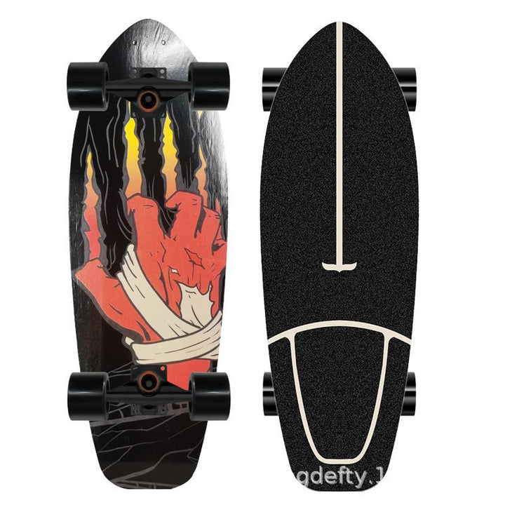 Artistic Lion Design Skateboard Bowlift