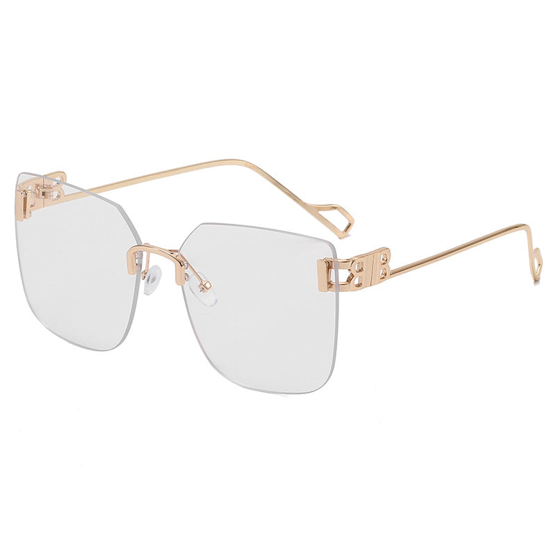 Women elegant square sunglasses with gold-colored metal frame Bowlift