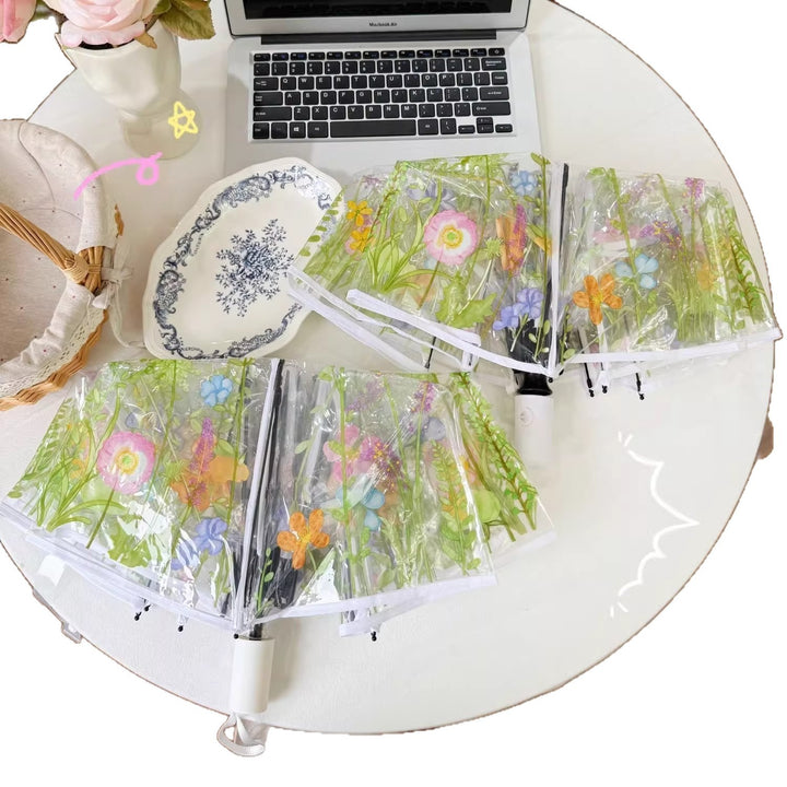 Women Floral Pattern Umbrella Bowlift