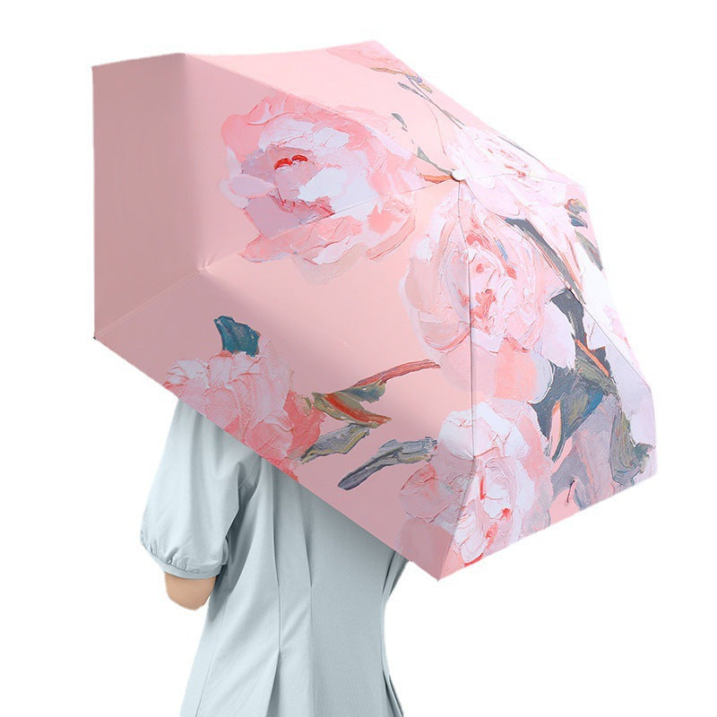 Women's folding umbrella with floral accents Bowlift