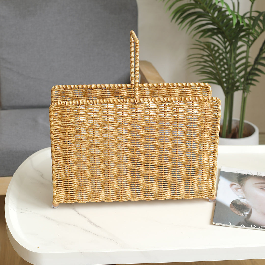 Spacious Woven Magazine Holder Bowlift