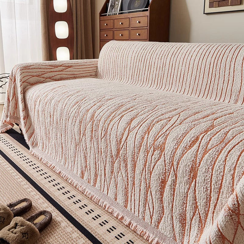 Textured Woven Sofa Throw Cover