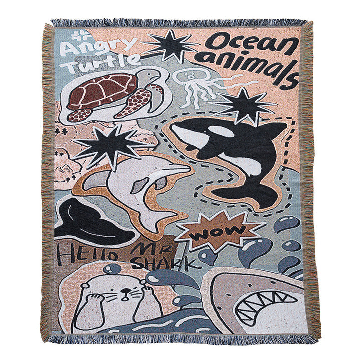 Fun Ocean-Themed Throw Blanket