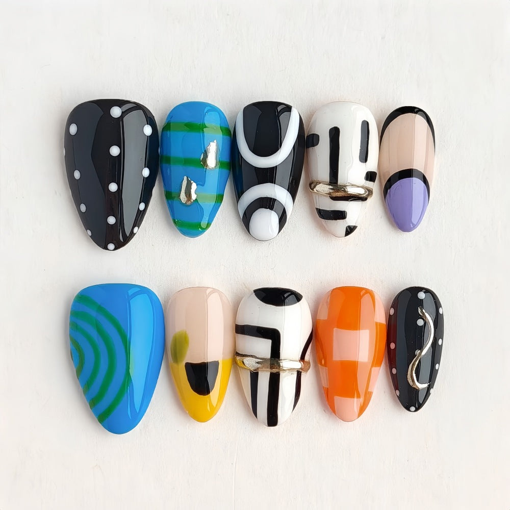 Creative nail tips with geometric designs Bowlift