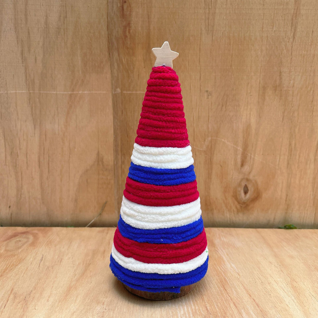Independence Day patriotic festive tabletop cone centerpiece with felt star accents Bowlift