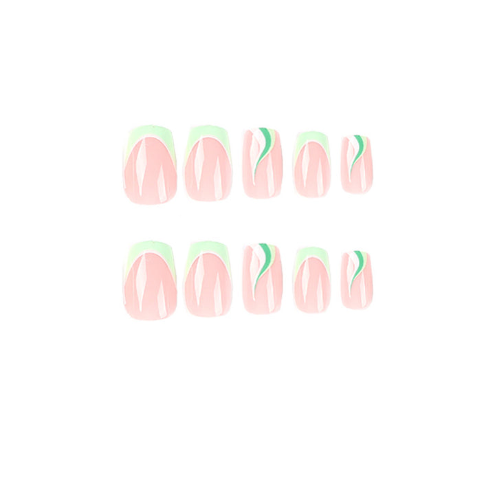 Artful Nail Extensions with Elegant Gradient and Glitter Coating Bowlift