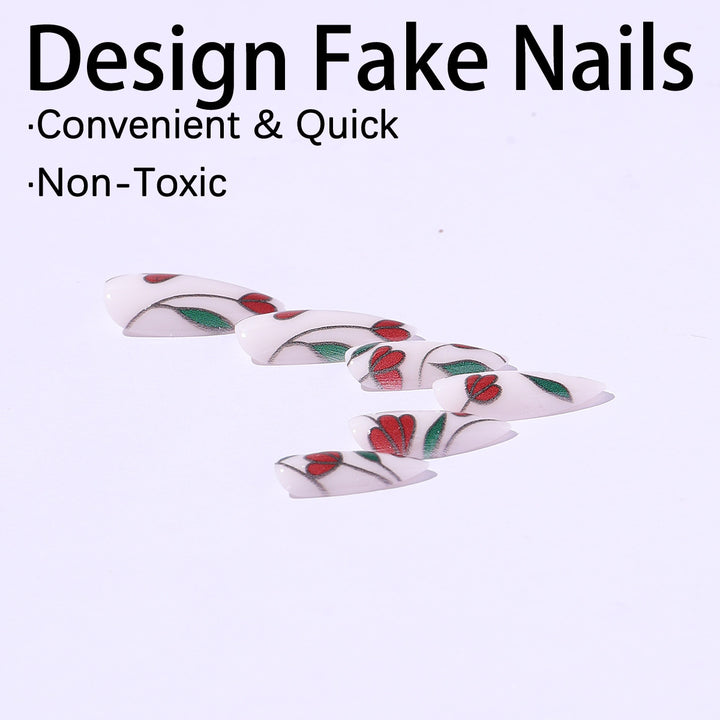 Nail art set with floral accents and glitter Bowlift