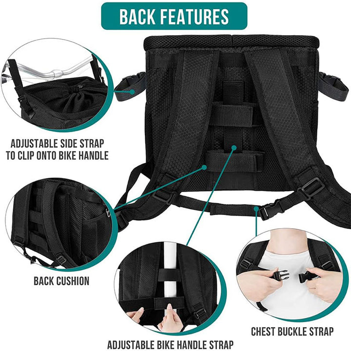 rectangular insulated pet travel tote with drawstring mesh canopy front-access pocket and adjustable padded shoulder strap Bowlift