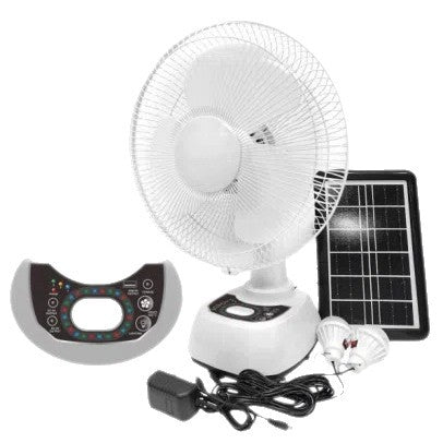 Women's Solar-Powered Electric Fan with Remote Control and Integrated LED Lighting Bowlift