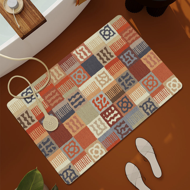 Geometric Patterned Bathroom Mat Bowlift
