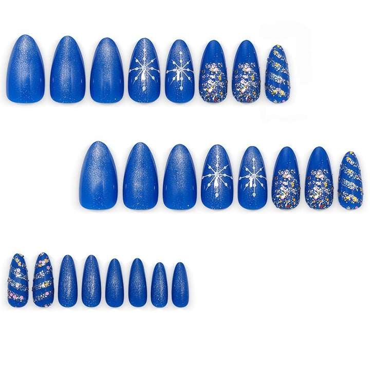 Artificial Nails Set with striking glitter and pattern designs Bowlift