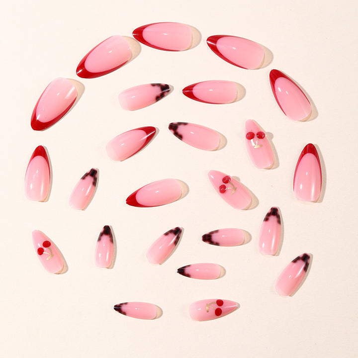Chic Cherry Accent Nail Art Bowlift