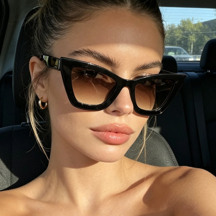 Women's Cat-Eye Sunglasses with Modern Frame and UV Protection Bowlift