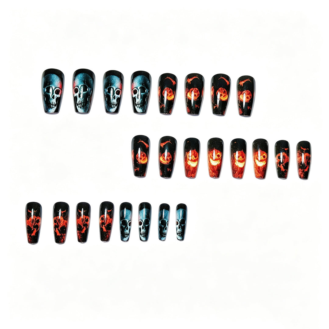 Creative acrylic nails with skull design Bowlift