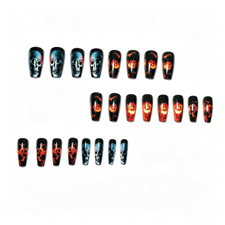 Creative acrylic nails with skull design Bowlift