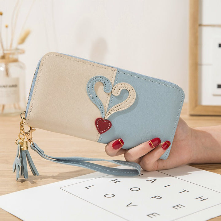 Stylish wallet with heart appliqués Bowlift