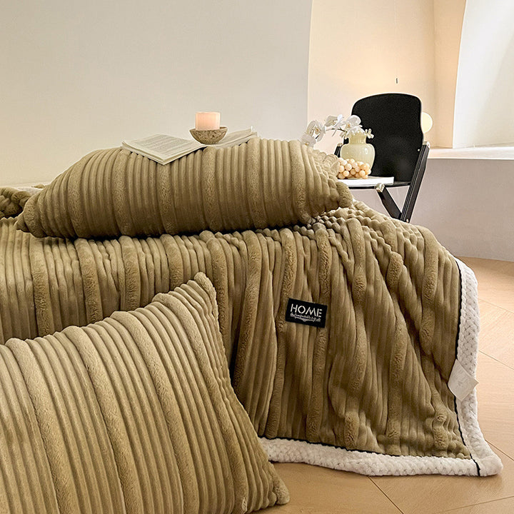 Luxury Textured Fleece Throw Blanket