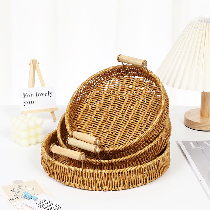 Home Organization Decorative Wicker Basket Bowlift