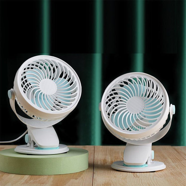 Unisex portable table fan with rechargeable battery and clip mount tiltable fan head Bowlift