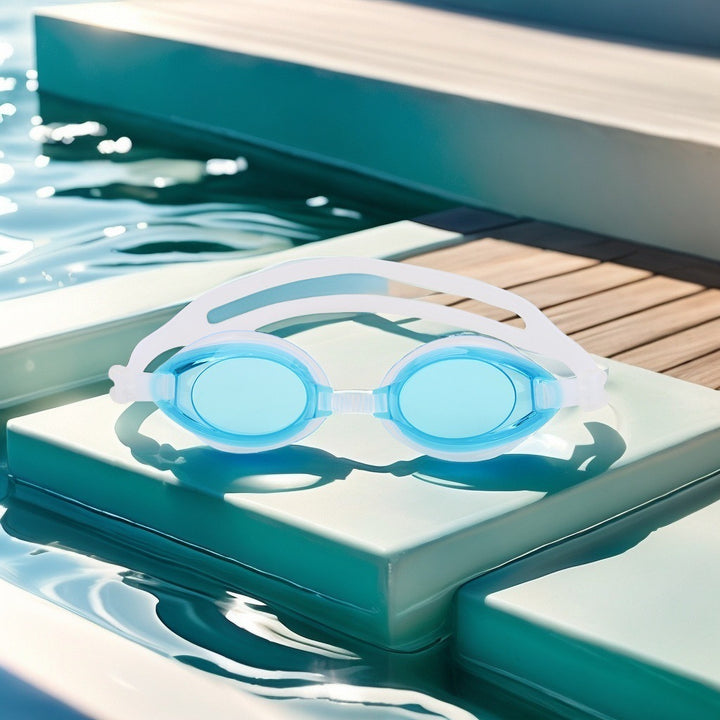 Swim goggles with scratch-resistant lenses and adjustable headstrap Bowlift