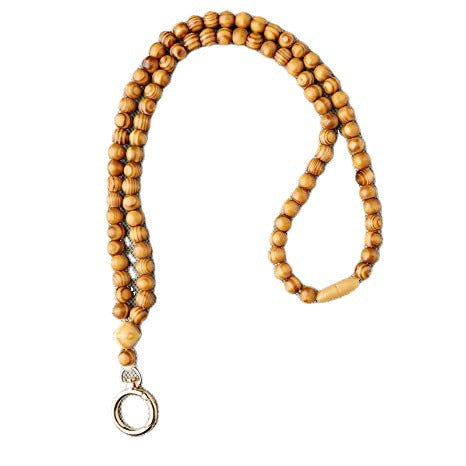 Elegant Wooden Beaded Eyewear Chain Bowlift