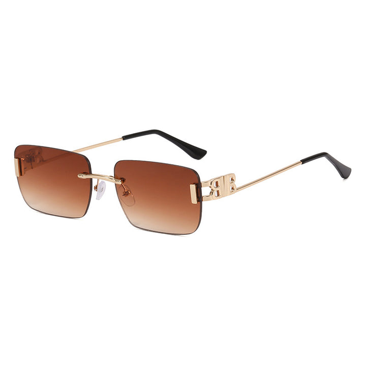 Women's fashionable square sunglasses with golden accents Bowlift