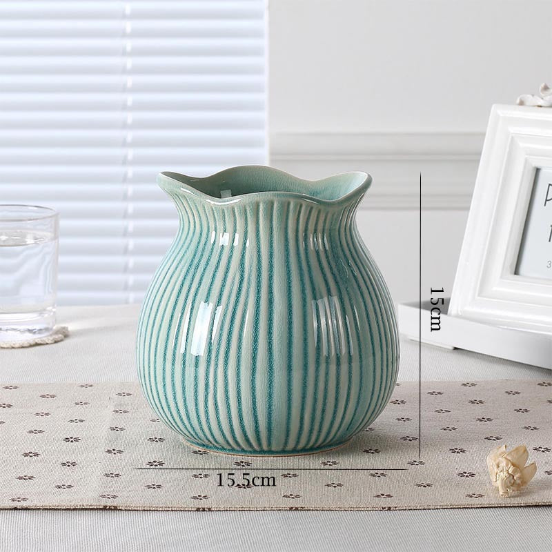 Artistic Wavy Ceramic Vase