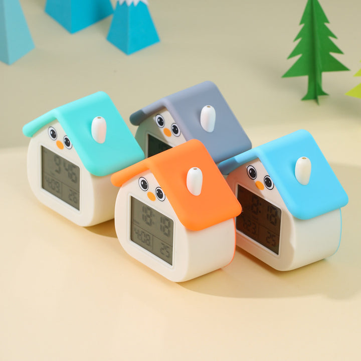Digital Alarm Clock in Cute House Design Bowlift