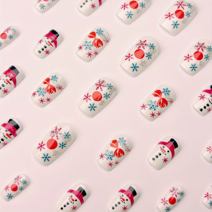 Festive Snowman-Themed Nail Art Bowlift