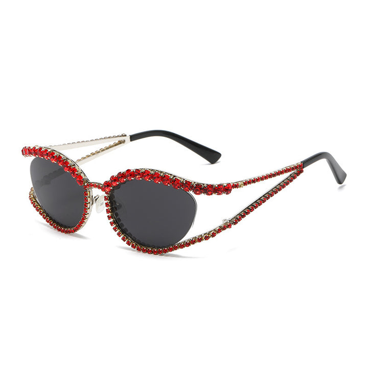 Ladies Glamorous Sunglasses with Sparkling Crystal Accents Bowlift