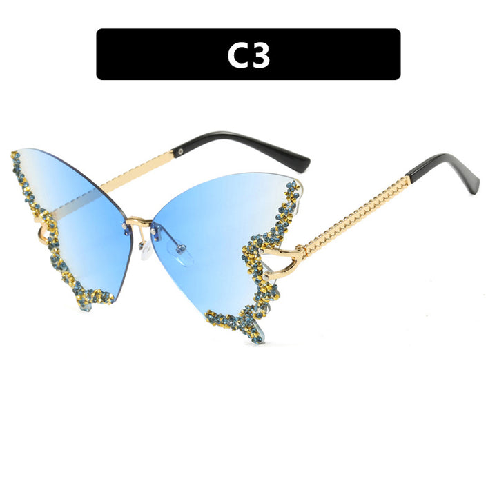 Women's large cat-eye sunglasses with sparkling rhinestone embellishment and elegant frame Bowlift