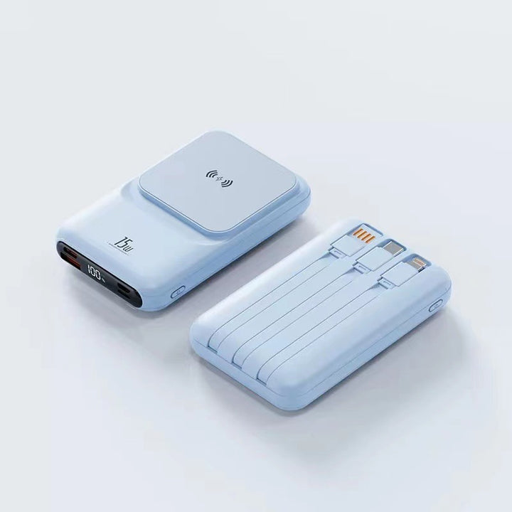 Portable Wireless Charger with Integrated Multi-Charging Station Bowlift