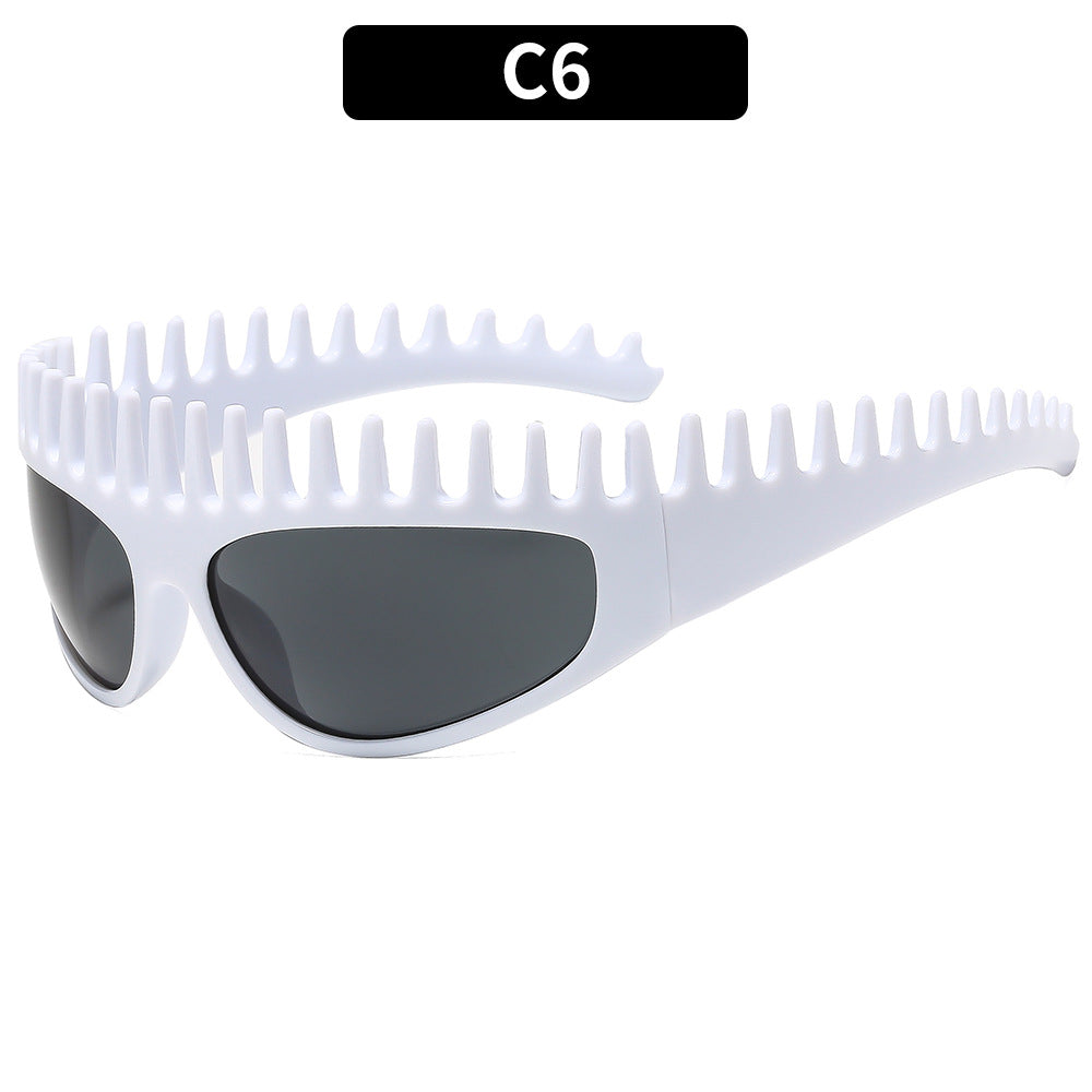 Trendy Oversized Tooth-Shaped Sunglasses