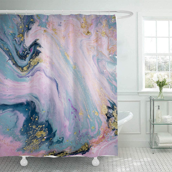 Artistic Marble Print Shower Curtain Bowlift