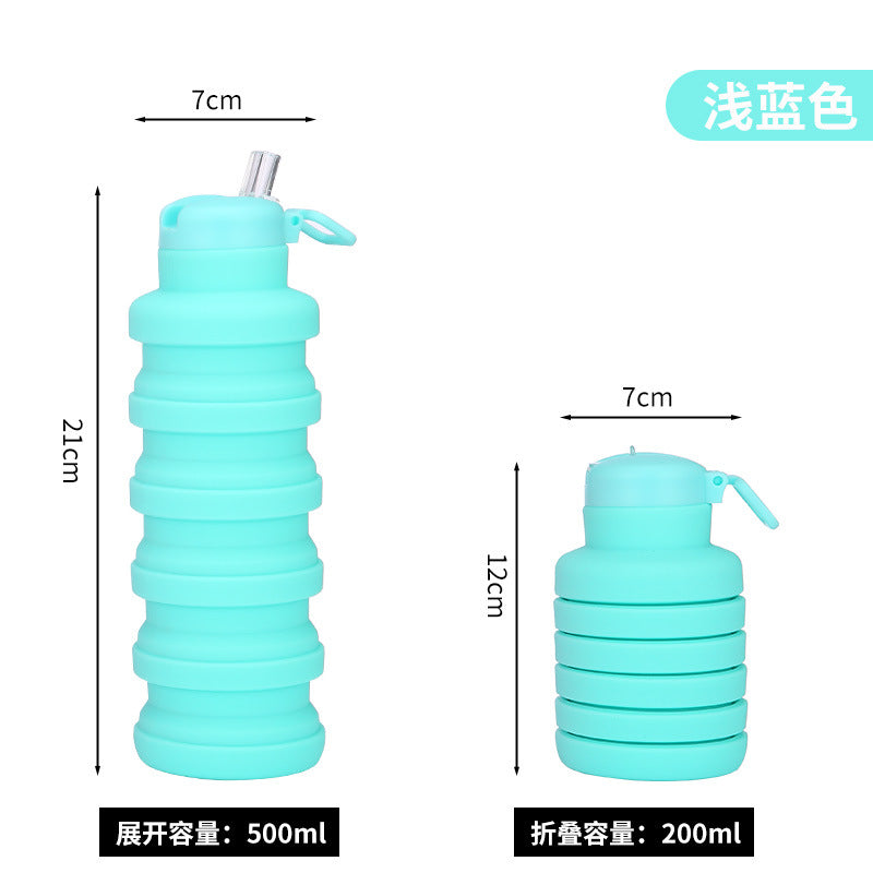 Women flexible silicone drinking bottle with integrated folding function Bowlift