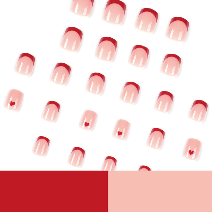 Artistic Heart Design Press-On Nail Set Bowlift